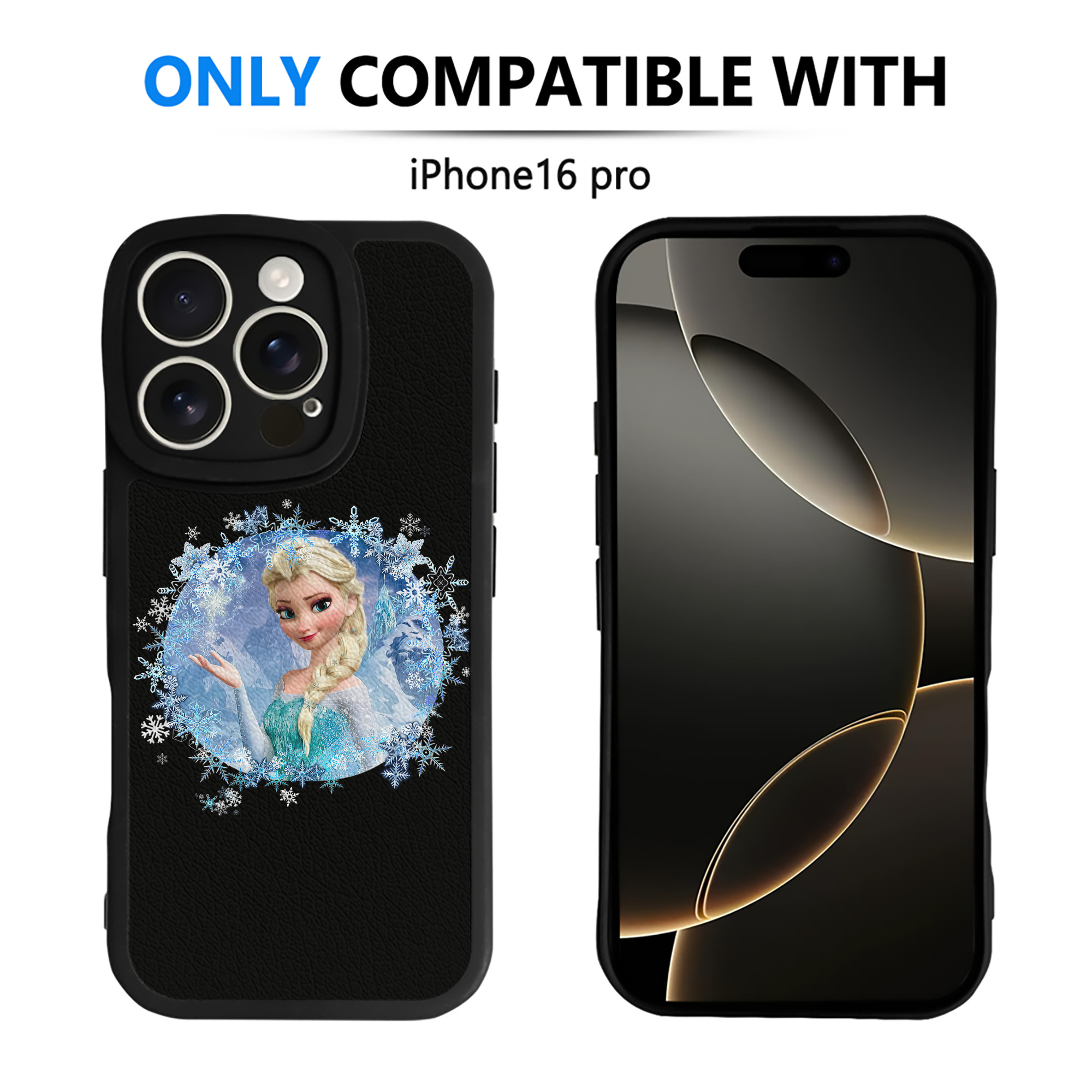 （画像用） アナと雪の女王 アンナ エルサ Frozen Anna Elsa 【iPhone 16シリーズ対応】シリコンスマホケース（レザー調） 材質：シリコン